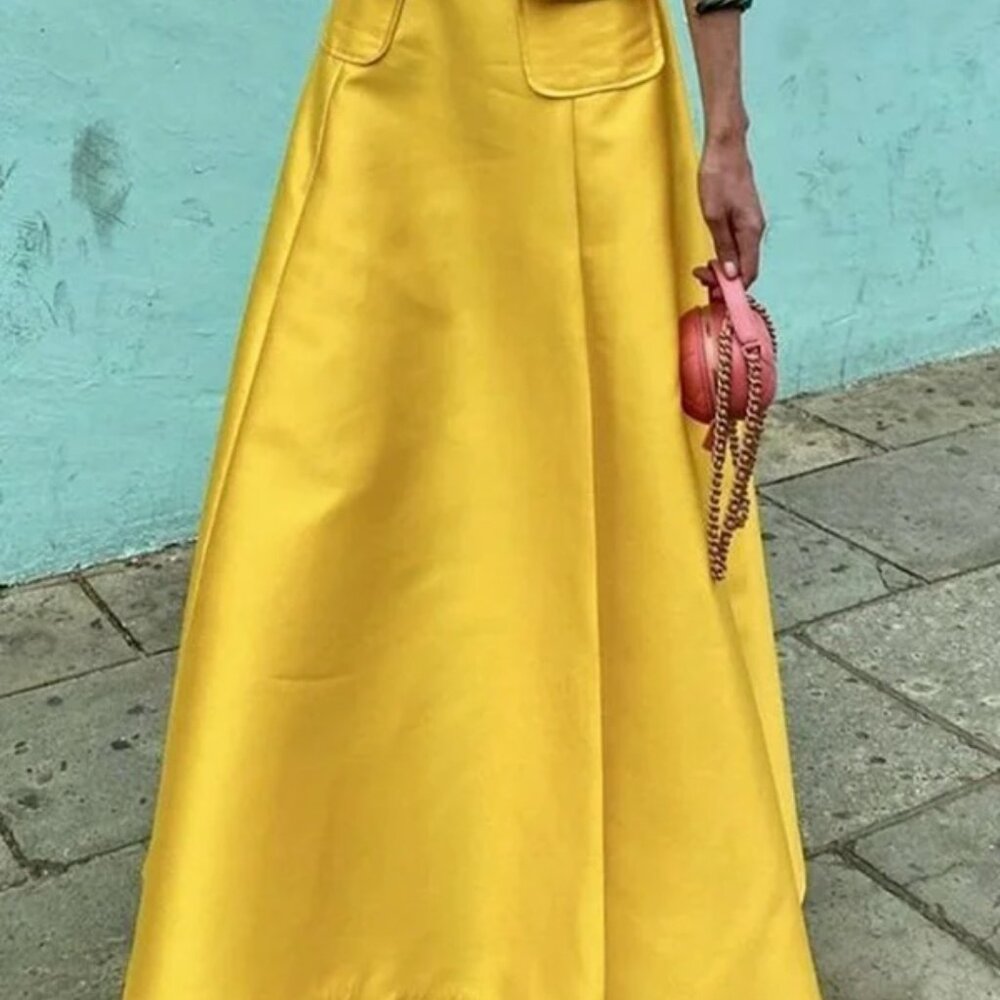 Short Sleeves Pockets Solid Color Split-Joint Round-Neck Maxi Dresses